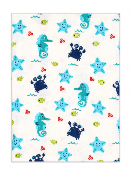 Пеленка фланель набивная морской конёк