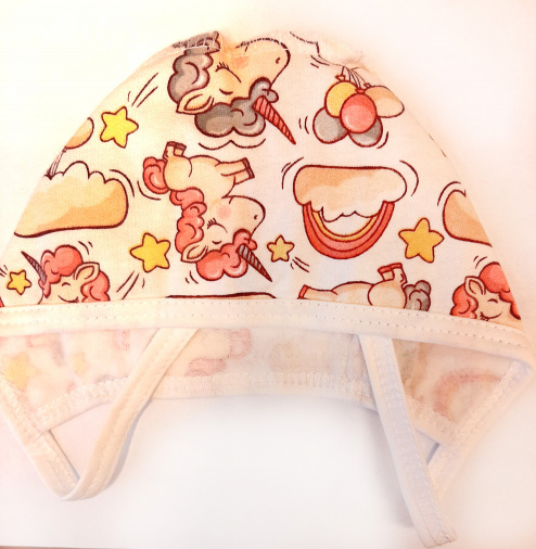 Чепчик единороги/белый