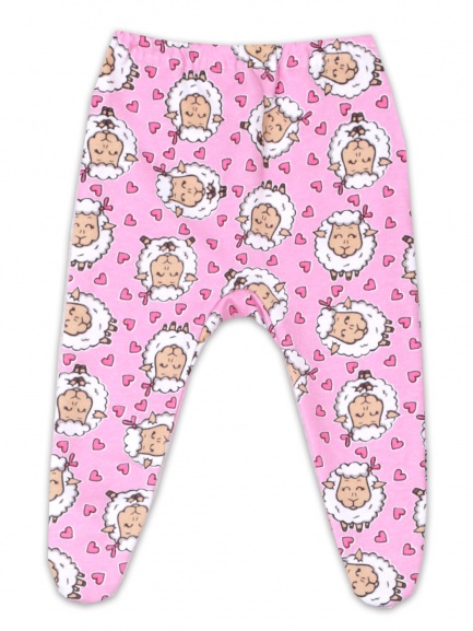 Ползунки детские на резинке овечка/розовый