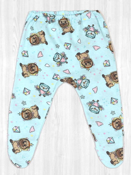 Ползунки детские на резинке мопсы