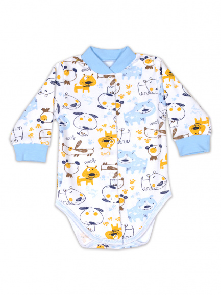 Боди для новорожденных собачки/синий