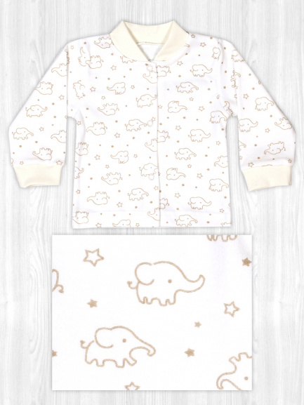 Кофта для новорожденного слоники/призрачные