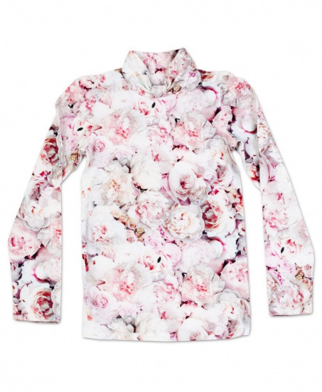 Бадлон-водолазка пионы