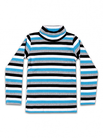 Бадлон полоска бирюза/хром