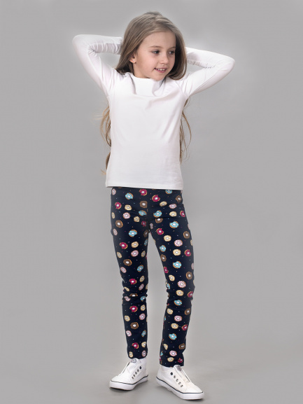 Леггинсы для девочек пышки/синий