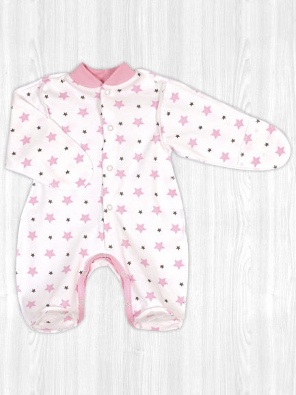 Комбинезон "Крошка" звезды/розовый