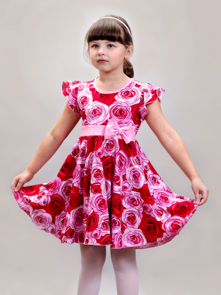 Платье детское розочки/розовый