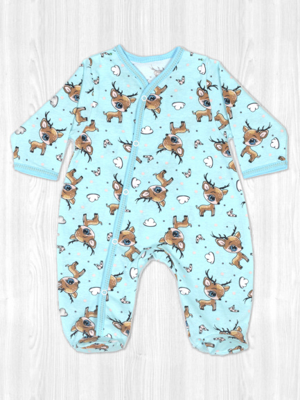 Комбинезон кулирка олени/голубой