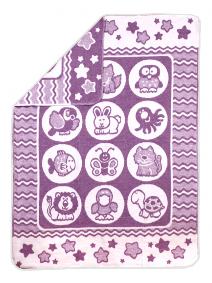 Одеяло байка 100*140см светло/сирень