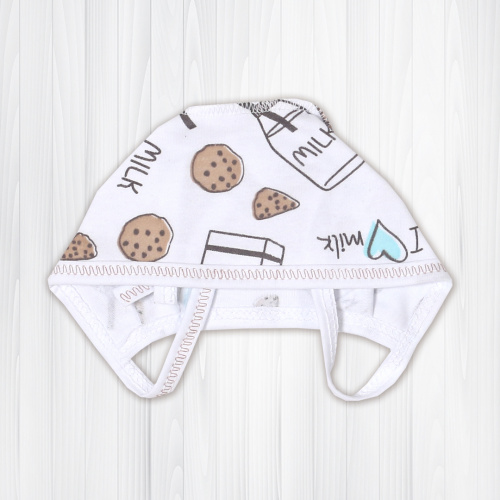 Чепчик "Крошка" молоко/бежевый