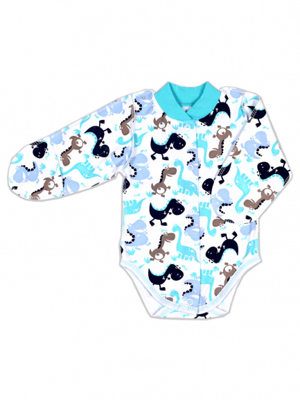 Боди для новорожденных Крошка дино/мята