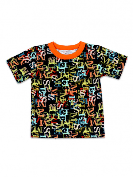 Футболка для мальчиков алфавит/оранж
