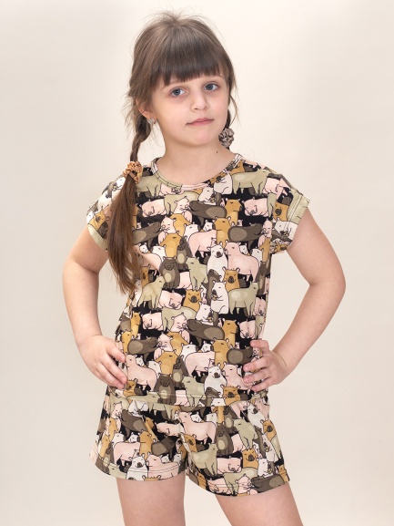 Пижама для девочки ПЖТ-52 капибара/спит