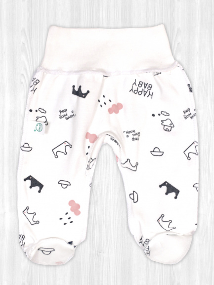 Ползунки детские Крошка на рибане счастье/розовый