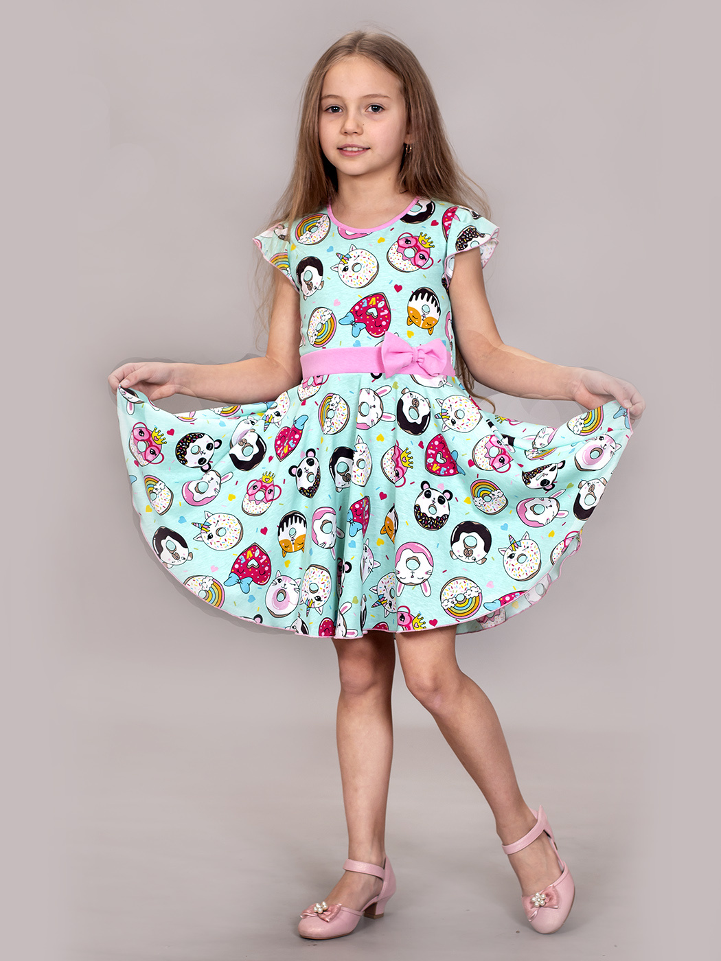Легкое летнее платье для девочки М-4644 пампушки/мята - купить в Санкт ...