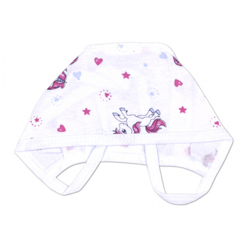 Чепчик детский трикотажный Единороги/малина