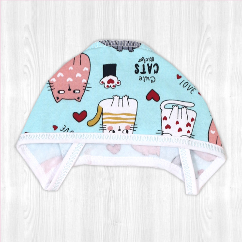 Чепчик ясельный котик/мятный