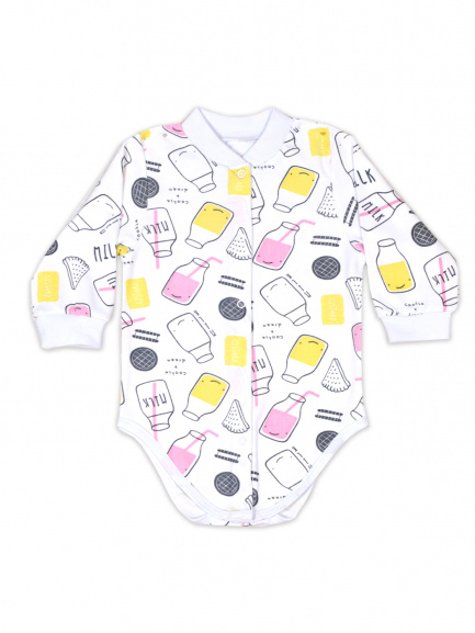 Боди для новорожденных бутылочки/розовые