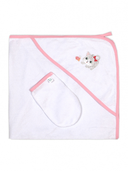 Пелёнка купальная с рукавичкой Т1 чудо/улитка