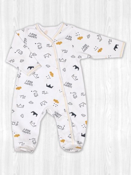 Комбинезон интерлок счастье/желтый