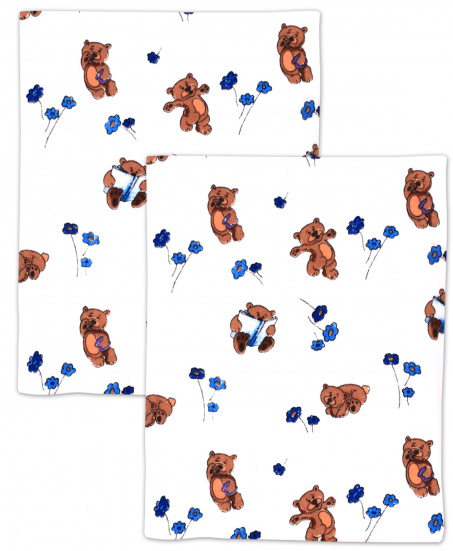 Пеленка фланель мишки/синий