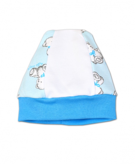 Шапочка интерлок голубая