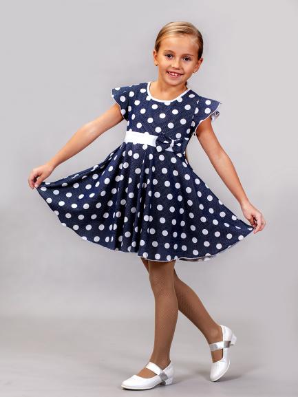 Платье детское горох/черный