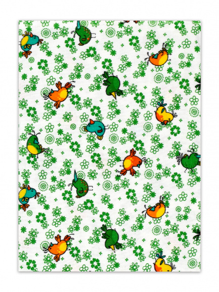 Пеленка фланель птички/зелёный