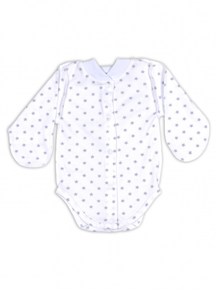 Боди для маловесных новорожденных Крошка звезды/серый