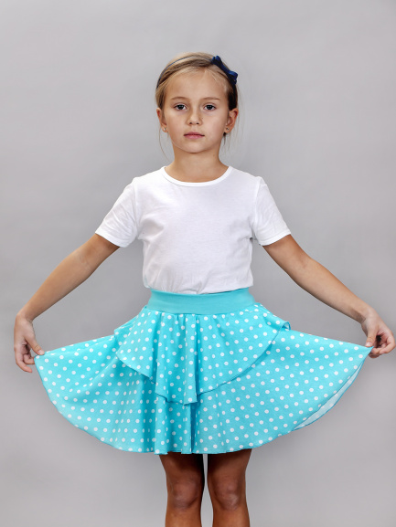 Юбка горошек/бирюза