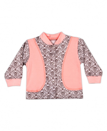 Кофта для новорожденного винтаж/коралл