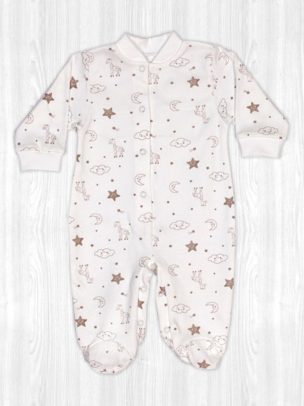 Комбинезон интерлок жираф/коричневый