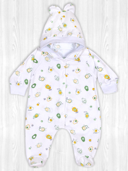 Комбинезон с ушками авокадики/зеленый