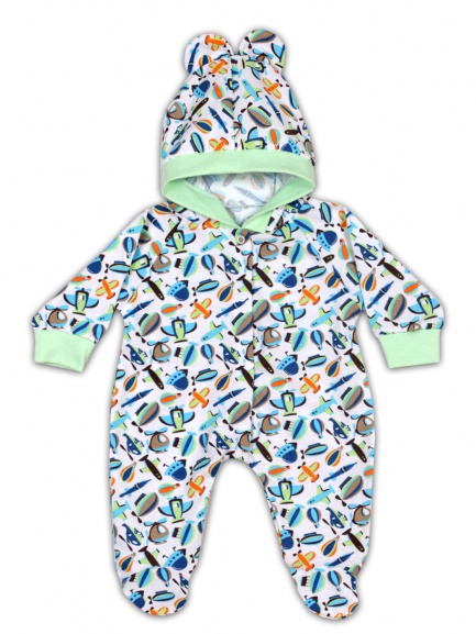 Комбинезон с ушками вертолет/салат