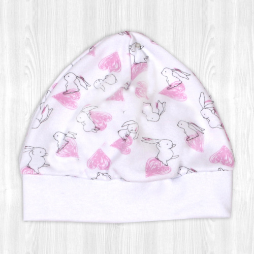 Шапочка детская сердце/розовый