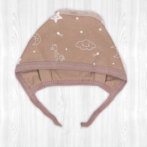 Чепчик "Крошка" жираф/песочный