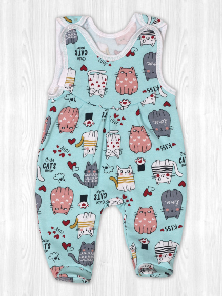 Ползунки длинные на кнопках ППг89 (ППг2ТрТУНЧ) котик/мятный