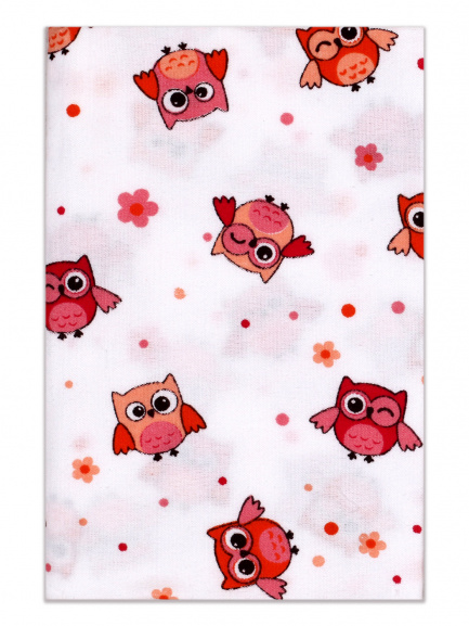 Пеленка фланель набивная совы/оранж