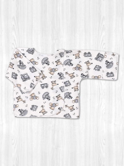 Распашонка о/з рук. на кнопках жирафик/мишка