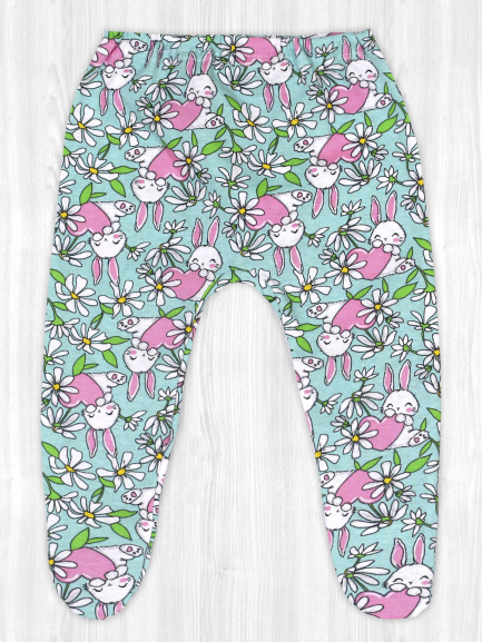 Ползунки детские на резинке кролик/неженка