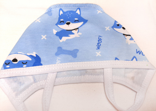 Чепчик собачка с косточкой/голубой