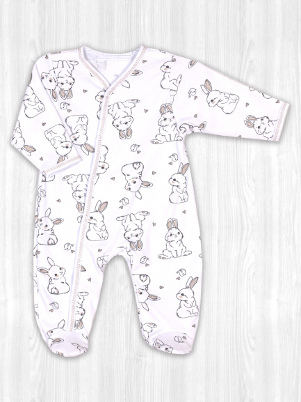 Комбинезон интерлок крольчата/белые