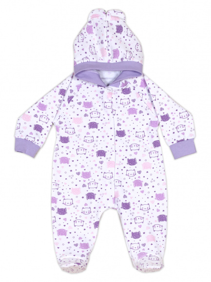 Комбинезон с ушками кошки/фиолет