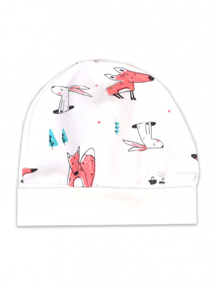 Шапочка детская лиса/коралл