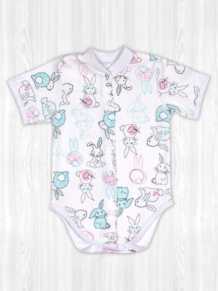 Боди для новорожденных кролики/лазурные