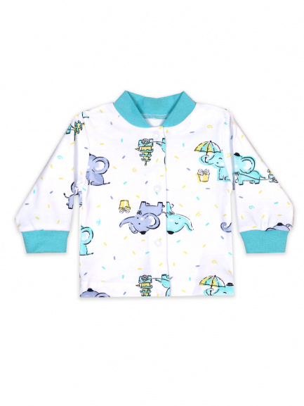 Кофта для новорожденного слоны/мята