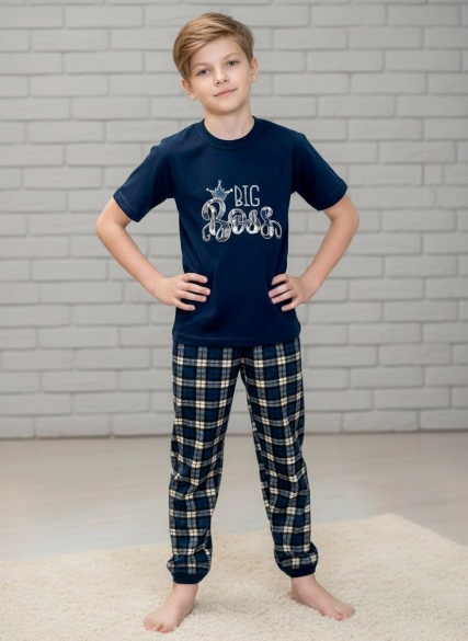 Пижама для детей ПЖТ-210 бигбосс/синий