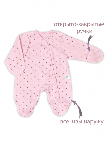 Комбинезон "Крошка" звездочки/розовый