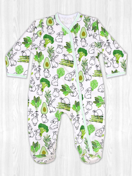 Комбинезон интерлок кролики/капуста