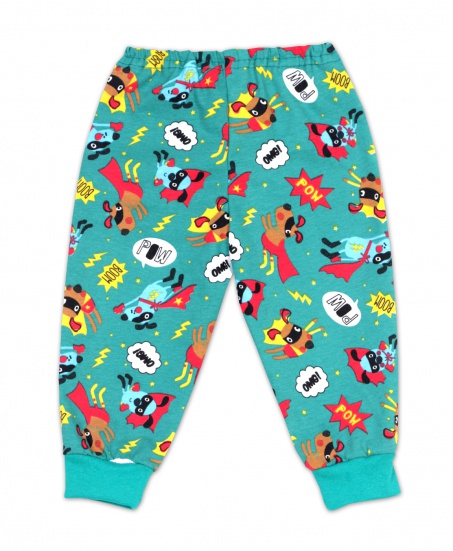 Ползунки с манжетой собачки/зеленый